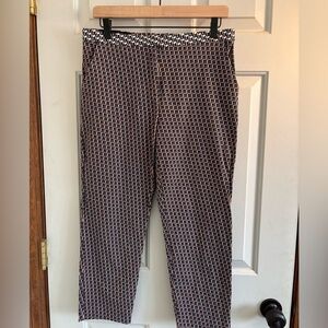 Topshop Adorable Geometric Pattern Crop Pants US sz 8 blue cream coral